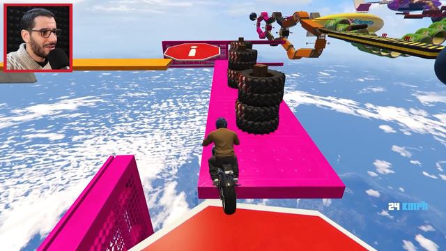 ماب طريق الكرات (تخطأ تموت) في لعبة جي تي اي 5 | GTA V Stunt Bike Map смотреть онлайн