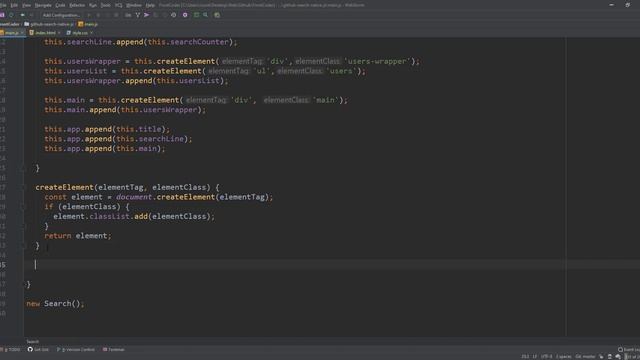 Поиск пользователей Github с помощью github API. SPA на Native JavaScript. смотреть онлайн