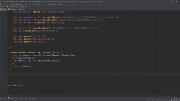 Поиск пользователей Github с помощью github API. SPA на Native JavaScript.