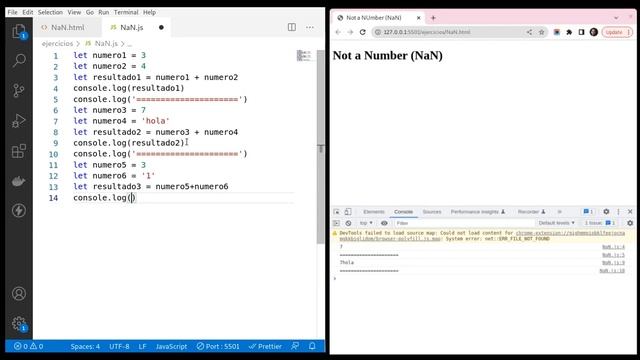JS - Tipos de datos: Not a Number (NaN) смотреть онлайн