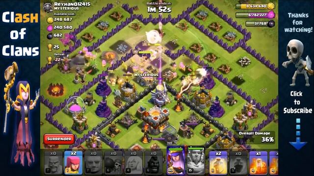 Clash of Clans - Level 6 Hog Rider Farming Strategy! TH10 & TH11 with HoGiBarch Queen Walk смотреть онлайн