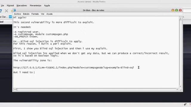 Clan Tiger 1.1.1 (slug) perl exploit BSQLi part 1 { by y3nh4ck3r} смотреть онлайн