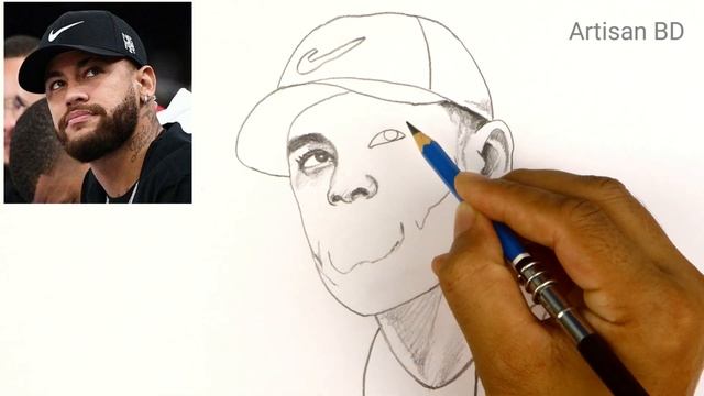 Drawing of Realistic Face Neymar Jr. / Brazil Football Player From Neymar смотреть онлайн