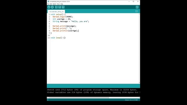 Arduino - Concatenate String and Int (2 ways) смотреть онлайн