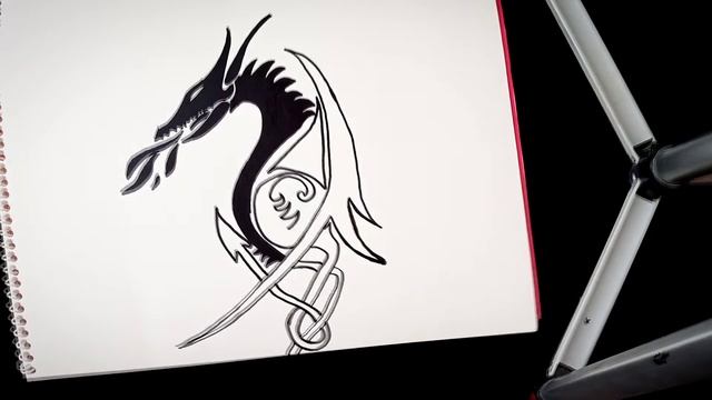 Drawing of a dragon tattoo || Tribal dragon tattoo design || Tattoo sketch || step by step. смотреть онлайн