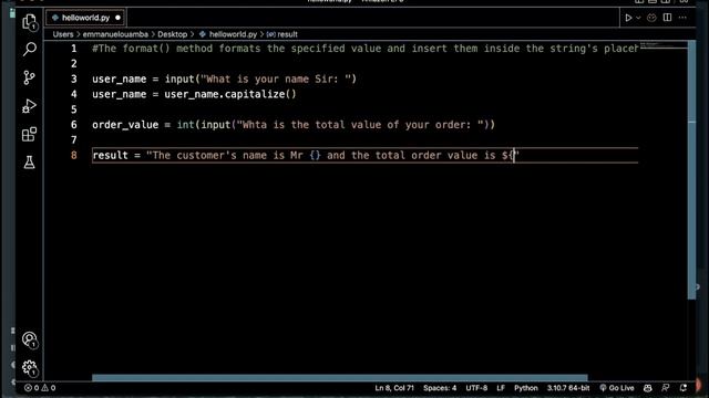 The Python String .format() Method (Python tutorial 2023 for Beginners) смотреть онлайн