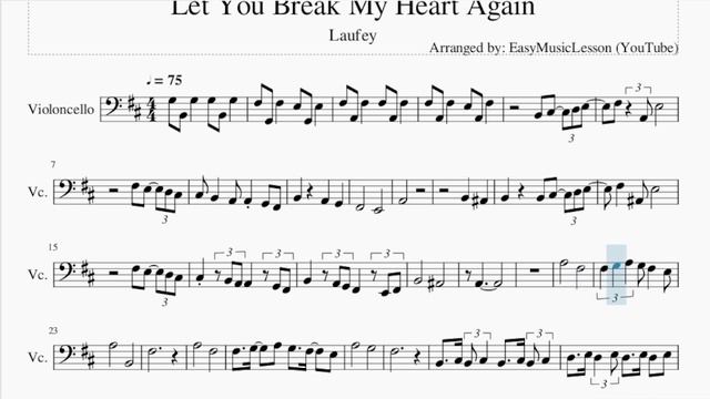 Cello Sheet Music: How to play Let You Break My Heart Again by Laufey смотреть онлайн