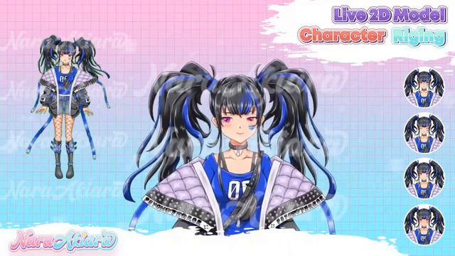Fantastic Anime Blue Cyberpunk Girl Live2D Model for Live Streaming, Vtuber, Youtuber смотреть онлайн