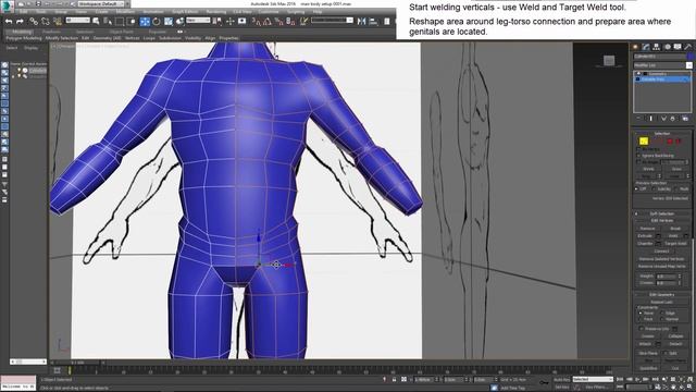 Autodesk 3ds Max Man character Body cylinder base смотреть онлайн