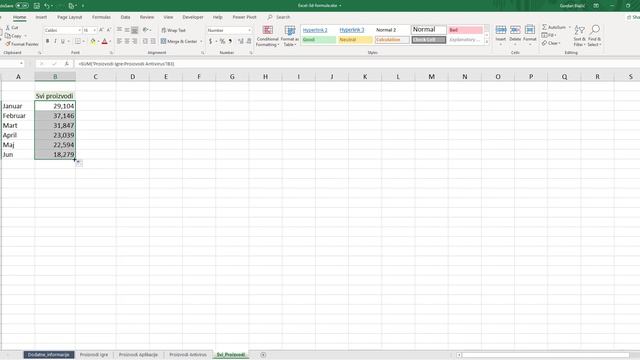 Korišćenje 3D formula u MS Excel u смотреть онлайн