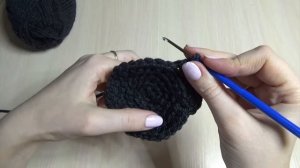 Мужская теплая шапка. Вязание крючком. Men's warm hat. Crochet.
