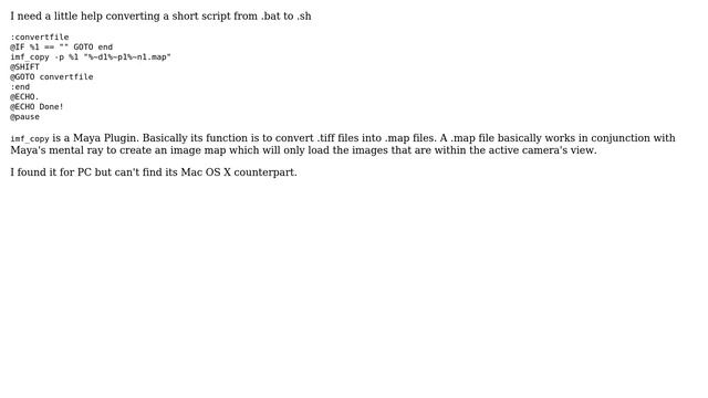Help converting a .bat to a .sh смотреть онлайн