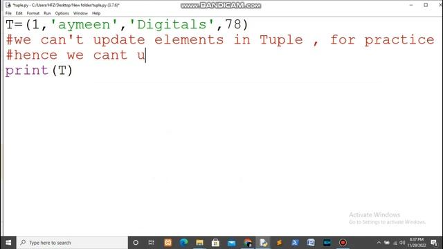 tuple in python. does tuple support modification смотреть онлайн