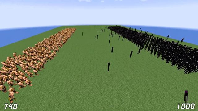 1000 Piglin Brute Vs 1000 Enderman | Minecraft