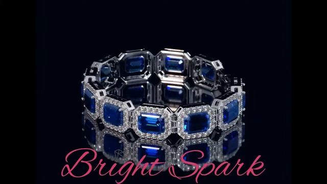 Роскошный золотой браслет с сапфирами изумрудной огранки Milana 25 карат от Bright Spark смотреть онлайн