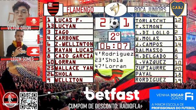 BOCA JUNIORS X FLAMENGO AO VIVO - LIBERTADORES DA AMÉRICA SUB 20 | FINAL (NARRAÇÃO AO VIVO) смотреть онлайн