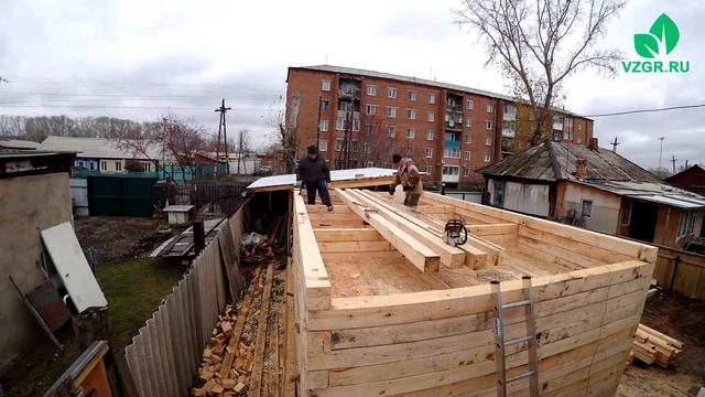 Строительство бани в г. Заозерном ч.4