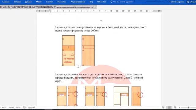 Мебель корпусная. Рекомендации по проектирование мебели. Название и назначение деталей. смотреть онлайн