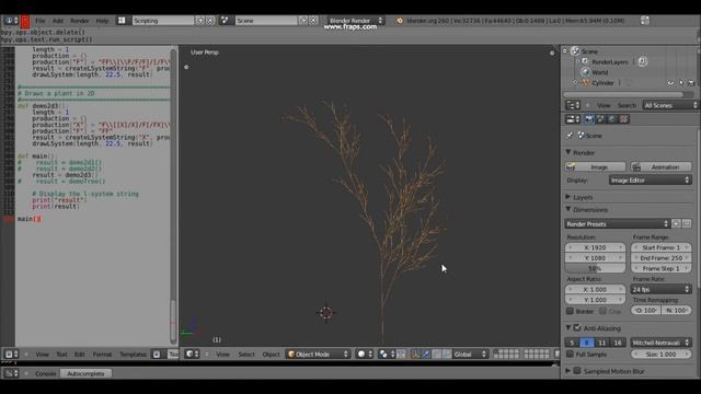 LSystem with Python / Blender смотреть онлайн