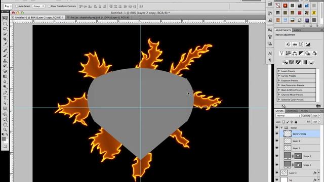 Photoshop CS5 Basic Tutorial - Realistic Fire Badge Logo (2/3) смотреть онлайн