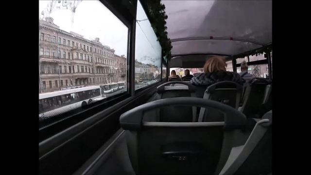 Экскурсия на двухэтажном автобусе. Санкт Питербург. смотреть онлайн