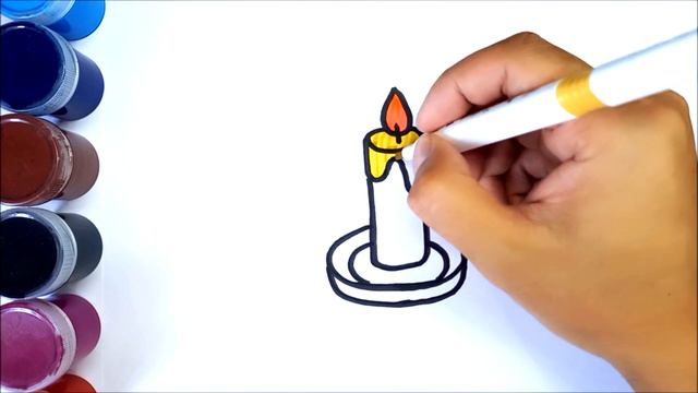 How to draw a candle | Суерт салу шырақ | Bolalar uchun sham rasm chizish смотреть онлайн
