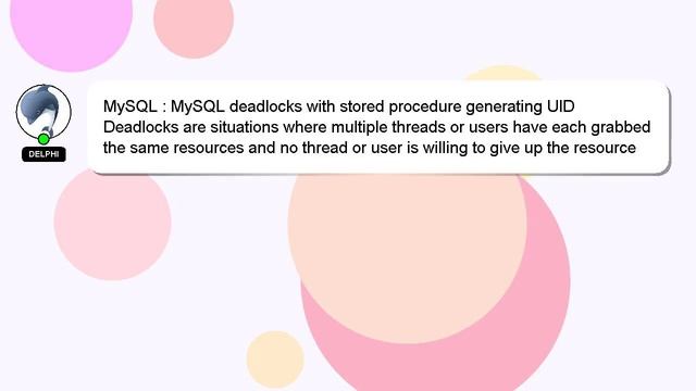 MySQL : MySQL deadlocks with stored procedure generating UID смотреть онлайн