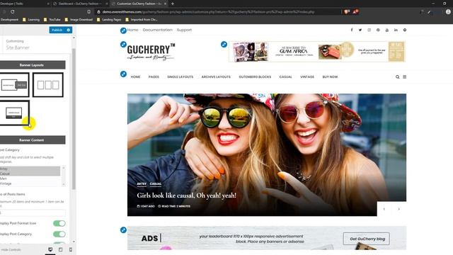 How To Edit And Customize Banner - Section: Gucherry WordPress Blog Theme смотреть онлайн