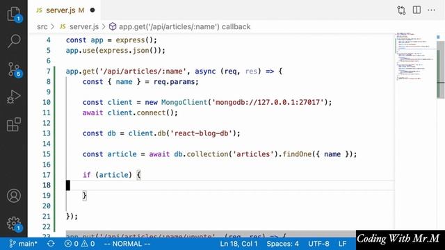 Adding MongoDB to Node.js | React: Creating and Hosting a Full-Stack Site | Part 5 смотреть онлайн