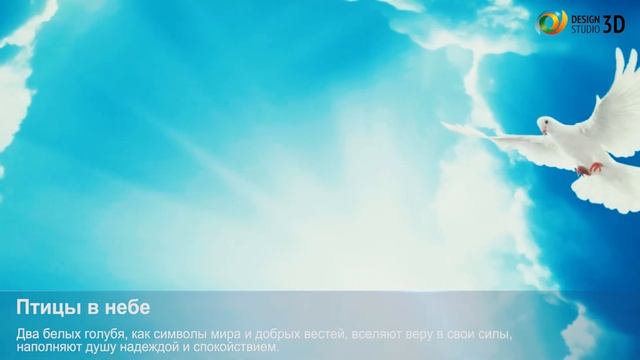 3D фотообои "Птицы в небе" смотреть онлайн