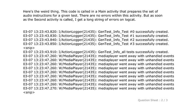 Android : Android: mediaplayer went away with unhandled events смотреть онлайн