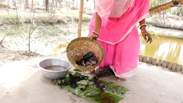 পুকুরের জ্যান্ত মহা শোল মাছ ধরে মাছের দারুন একটা রেসিপি বানালাম||snake head fish curry recipe смотреть онлайн
