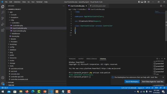 Laravel 9 tutorial - Stub Customization смотреть онлайн