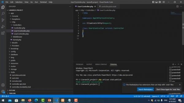 Laravel 9 tutorial - Stub Customization