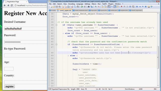 PHP & MySQL Register User Login part 5 of 8 смотреть онлайн