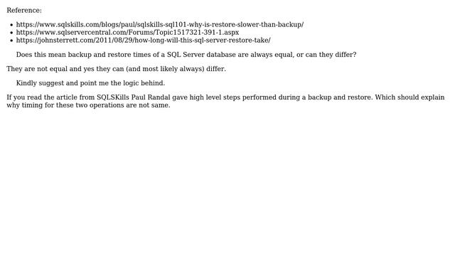 Databases: Is Database Backup Time = Restore Time in SQL Server? (3 Solutions!!) смотреть онлайн