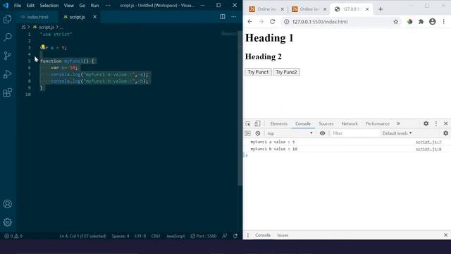 JavaScript Chapter 6 - Javascript Use Strict | Variables - Local & Global | Naming convention смотреть онлайн