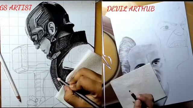 sketch of Avengers heroes by GS ARTIST & deVil's artHub смотреть онлайн