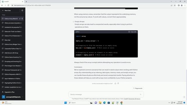 Weird output of python array смотреть онлайн
