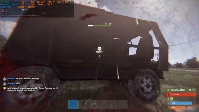 Rust : RTX 3060 + RYZEN 5 1600 AF : 1080p 1440p смотреть онлайн