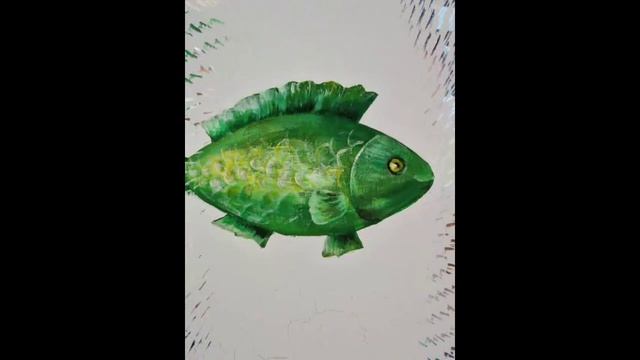 Роспись стены акриловыми красками.