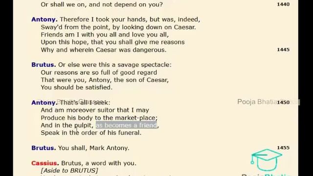 Class 10 SA2 Julius Caesar by William Shakespeare Part 7 Line by Line Explanation смотреть онлайн