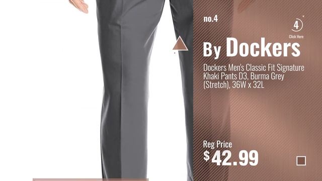 Top 10 Dockers Men Clothings [ Winter 2018 ]: Dockers Men's Easy Khaki D3 Classic-Fit Flat-Front смотреть онлайн