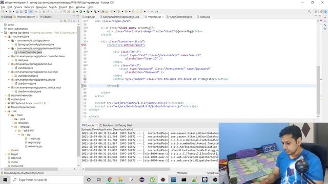 4/5 | Register User using Spring Boot | REST | Bootstrap | JSP | Java | Web App Development | CRUD смотреть онлайн