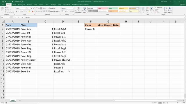 Lookup the Most Recent Past Date Based on Criteria - Excel Formula смотреть онлайн