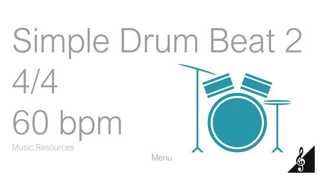 Backing Track - Simple Drum Beat 2 - 4/4 - 60 bpm смотреть онлайн