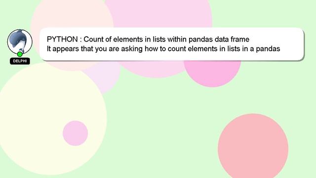 PYTHON : Count of elements in lists within pandas data frame смотреть онлайн