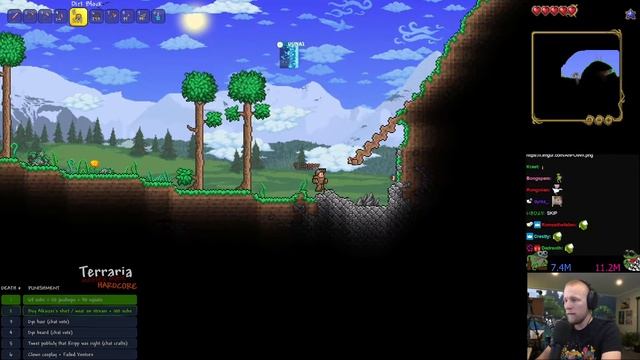 Quin69 plays Terraria on master hardcore. Part 1 (with chat) смотреть онлайн