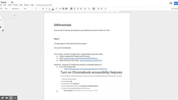 Google Docs - Voice Typing and Text-to-Speech