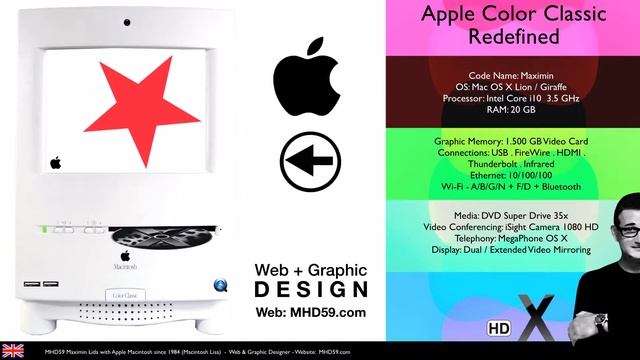 Apple Computer HD Mac color Classic Wallpaper OS X Giraffe / Mavericks смотреть онлайн
